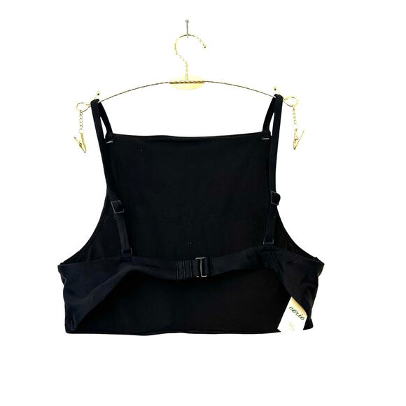 NWT Aerie High Neck Crop Bikini Top Black Size Small - Picture 2 of 7